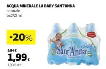 Coop ACQUA MINERALE LA BABY SANT'ANNA naturale 6x250 ml offerta