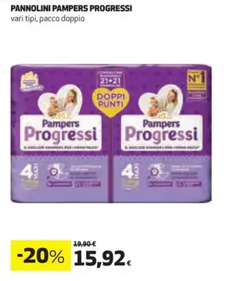 Coop PANNOLINI PAMPERS PROGRESSI vari tipi, pacco doppio offerta