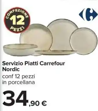 Servizio Piatti Carrefour Nordic conf 12 pezzi in porcellana
