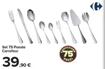 Carrefour Set 75 Posate Carrefour offerta