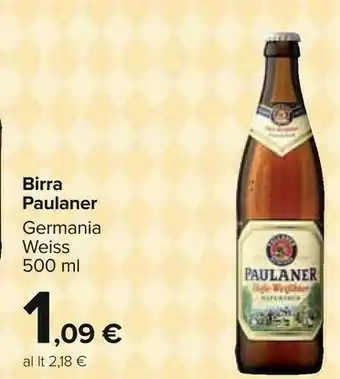 Carrefour Paulaner Birra Germania Weiss offerta