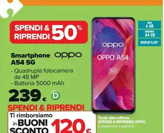 Carrefour Oppo Smartphone A54 6.49" offerta