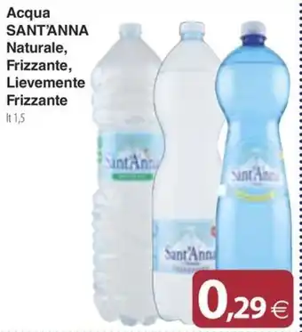 Docks Cash&Carry Acqua SANT'ANNA Naturale, Frizzante, Lievemente Frizzante lt 1,5 offerta