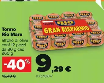 Carrefour Rio Mare Tonno All'Olio Di Oliva offerta