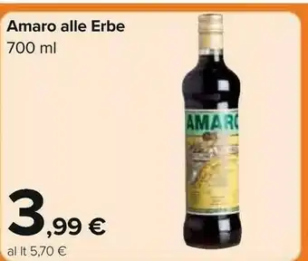 Carrefour Serafini Liquori - Vecchia Umbria Antica Ricetta Amaro A Base Di Erbe 700 G(ml) offerta