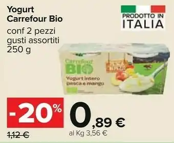 Carrefour Carrefour Bio - Yogurt Intero Alla Fragola 250 G(ml) offerta