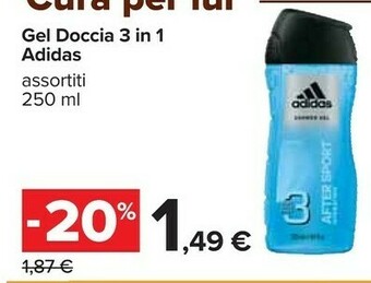 Carrefour Adidas Gel Doccia 3 In 1 offerta