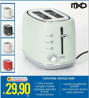 MD Discount Tostapane Vintage 800w offerta