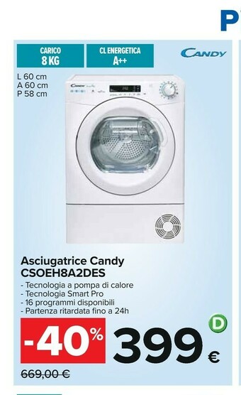 Carrefour Candy Asciugatrice offerta
