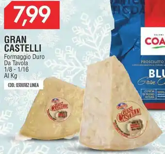 Carico Cash & Carry GRAN CASTELLI Formaggio Duro Da Tavola 1/8-1/16 offerta