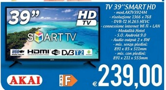 MD Discount Akai Tv 39'' Smart Hd AKTV3924M offerta