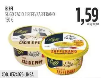 Carico Cash & Carry BIFFI SUGO CACIO E PEPE/ZAFFERANO 150 g offerta