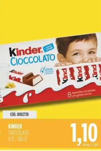 Carico Cash & Carry KINDER CIOCCOLATO X8-100 G offerta