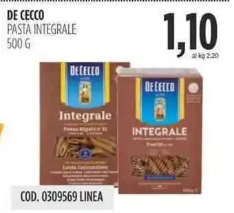 Carico Cash & Carry DE CECCO PASTA INTEGRALE 500 g offerta