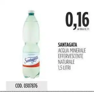 Carico Cash & Carry SANTAGATA ACQUA MINERALE EFFERVESCENTE NATURALE 1,5 LITRI offerta