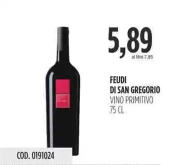 Carico Cash & Carry FEUDI DI SAN GREGORIO VINO PRIMITIVO 75 CL offerta