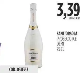 Carico Cash & Carry SANT'ORSOLA PROSECCO ICE DEMI 75 CL offerta