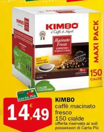 Crai KIMBO caffè macinato fresco 150 cialde offerta