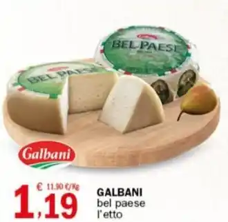 Crai GALBANI bel paese l'etto offerta