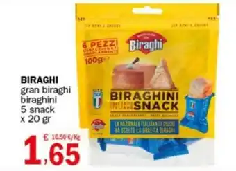 Crai BIRAGHI gran biraghi biraghini 5 snack x 20 gr offerta