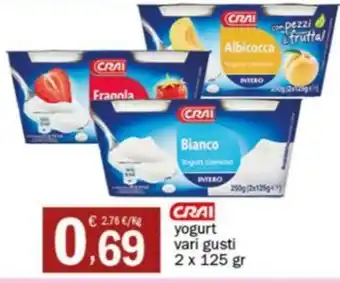 Crai CRAI yogurt vari gusti 2 x 125 gr offerta