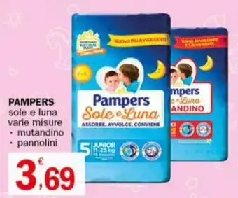 Crai PAMPERS sole e luna varie misure • mutandino • pannolini offerta