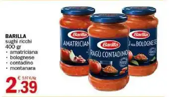 Crai BARILLA sughi ricchi 400 gr offerta