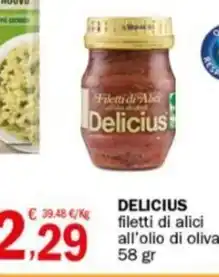 Crai DELICIUS filetti di alici all'olio di oliva 58 gr offerta