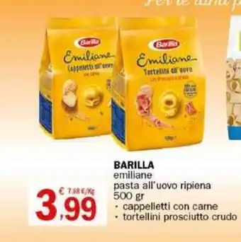 Crai BARILLA emiliane pasta all'uovo ripiena 500 gr offerta