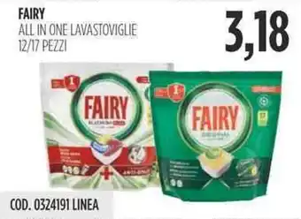 Carico Cash & Carry FAIRY ALL IN ONE LAVASTOVIGLIE 12/17 PEZZI offerta