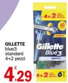 GILLETTE blue3 standard 4+2 pezzi