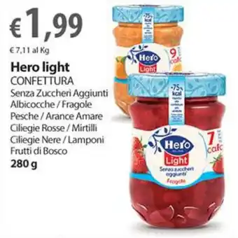 Extra Supermercati Hero light CONFETTURA Senza Zuccheri Aggiunti Albicocche 280 g offerta