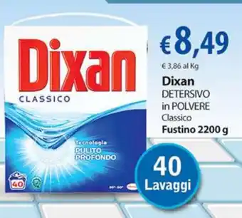 Extra Supermercati Dixan DETERSIVO in POLVERE 40 Lavaggi Classico Fustino 2200 g offerta