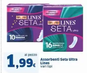 Sigma Assorbenti Seta Ultra Lines vari tipi offerta