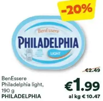 Unes BenEssere Philadelphia light, 190 g PHILADELPHIA offerta