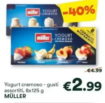 Unes Yogurt cremoso - gusti assortiti, 8x125 g MÜLLER offerta