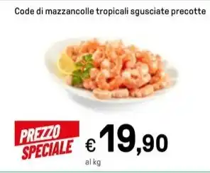 Iper La Grande Code di mazzancolle tropicali sgusciate precotte offerta