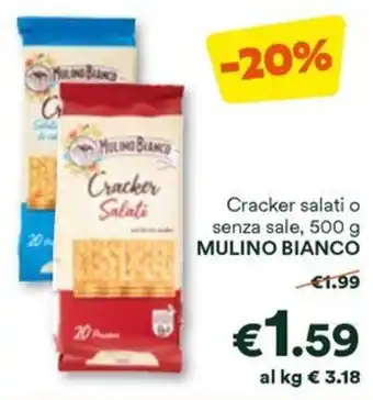 Unes Cracker salati o senza sale, 500 g MULINO BIANCO offerta