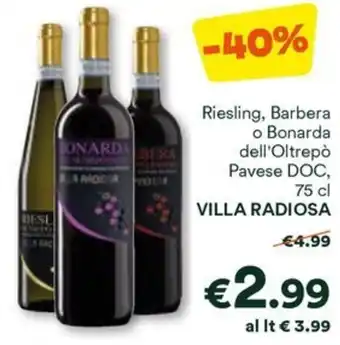 Unes Riesling, Barbera o Bonarda dell'Oltrepò Pavese DOC, 75 cl VILLA RADIOSA VILLA RADIOSA offerta