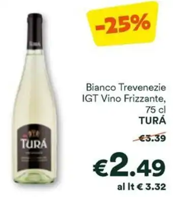 Unes Bianco Trevenezie IGT Vino Frizzante, 75 cl TURÁ offerta
