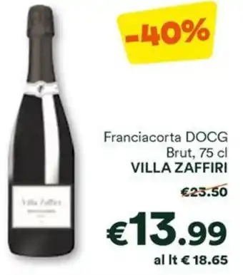 Franciacorta DOCG Brut, 75 cl VILLA ZAFFIRI