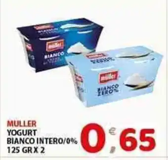 Mio Market MULLER YOGURT BIANCO INTERO/0% 125 GR X 2 offerta