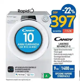 FreeShop CANDY LAVATRICE R0149MCT/1-S offerta