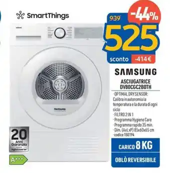 SAMSUNG ASCIUGATRICE DV80CGC2BOTH