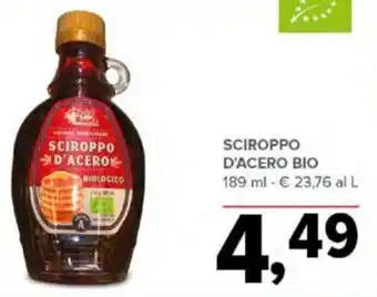 Todis SCIROPPO D'ACERO BIO 189 ml offerta