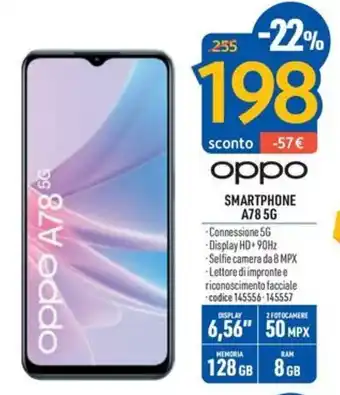 FreeShop oppo SMARTPHONE A78 5G offerta