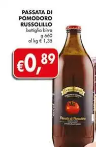 Coal PASSATA DI POMODORO RUSSOLILLO bottiglia birra g 660 offerta