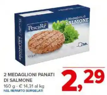 Todis 2 MEDAGLIONI PANATI DI SALMONE 160 g offerta