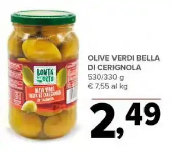 Todis OLIVE VERDI BELLA DI CERIGNOLA 530/330 g offerta