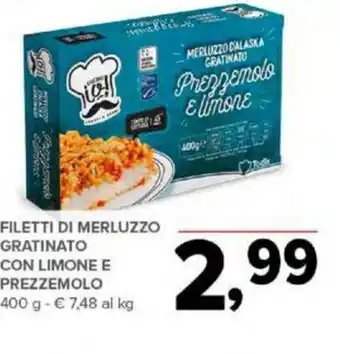 Todis FILETTI DI MERLUZZO GRATINATO CON LIMONE E PREZZEMOLO 400 g offerta